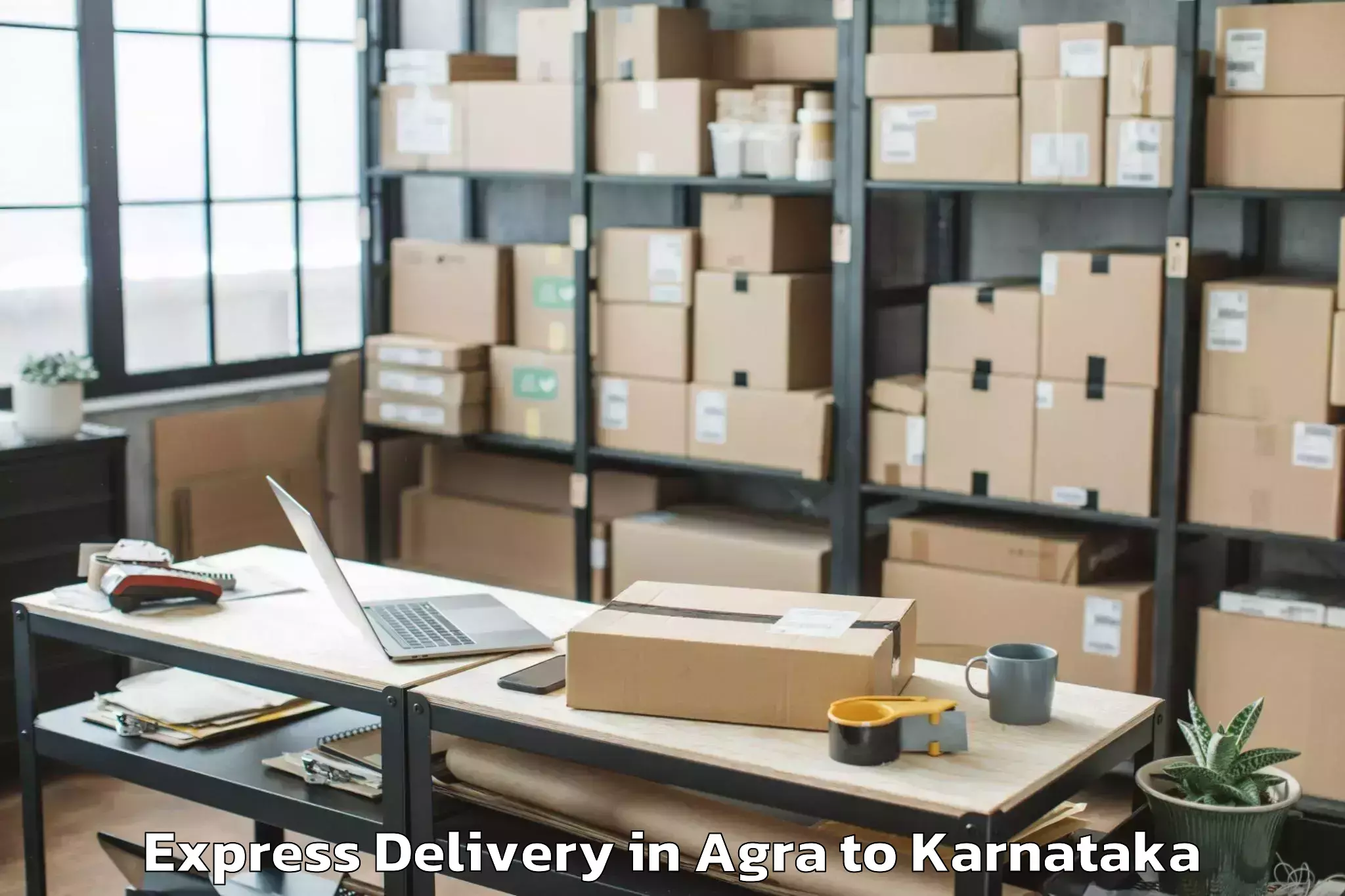 Top Agra to Karnataka State Law University Express Delivery Available